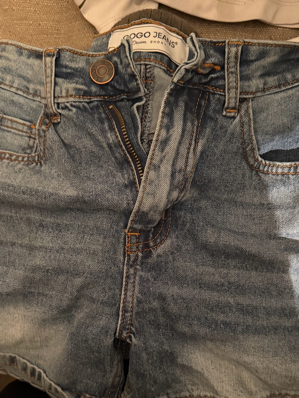 GOGO Light Blue Distressed Denim Jean Shorts